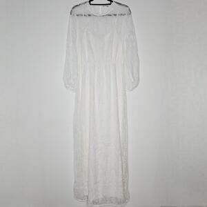 NWT ModCloth Women's White/Just the Beginning Maxi Dress Size Medium